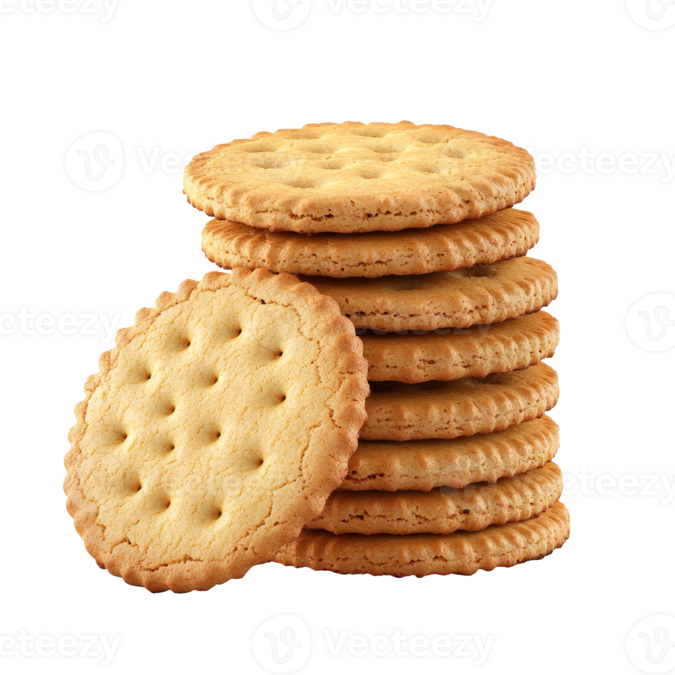 en couches empiler de d'or marron biscuits dans une soigné arrangement, transparent png