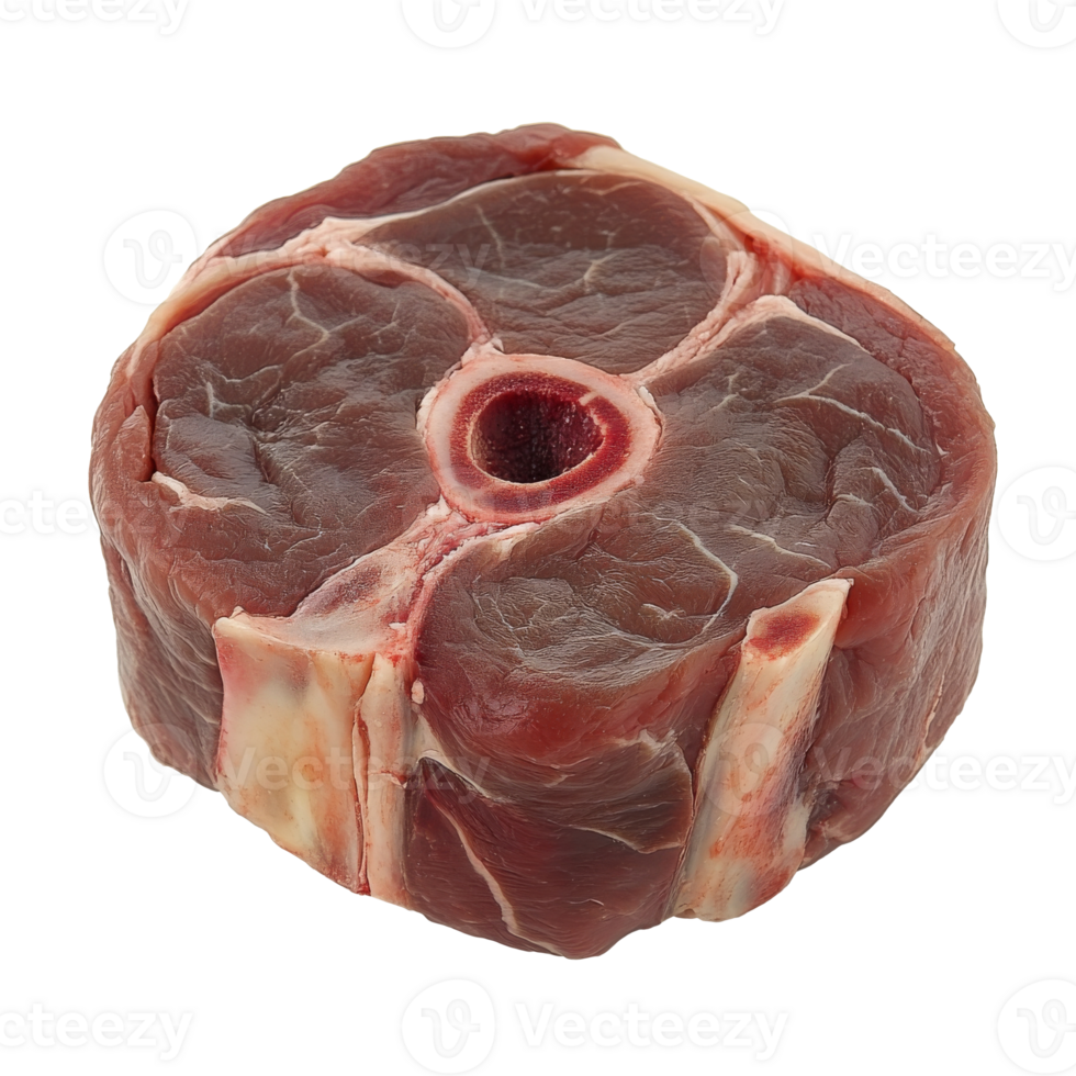 Fresh beef shank cut ready for cooking in a kitchen setting, transparent png