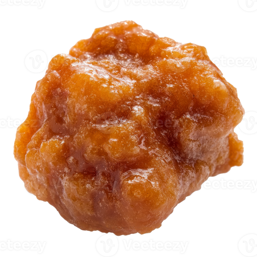 Sweet and sticky caramel confection on a white background, transparent png