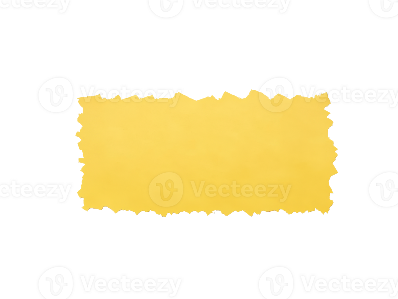 Torn yellow paper on a white background, transparent png