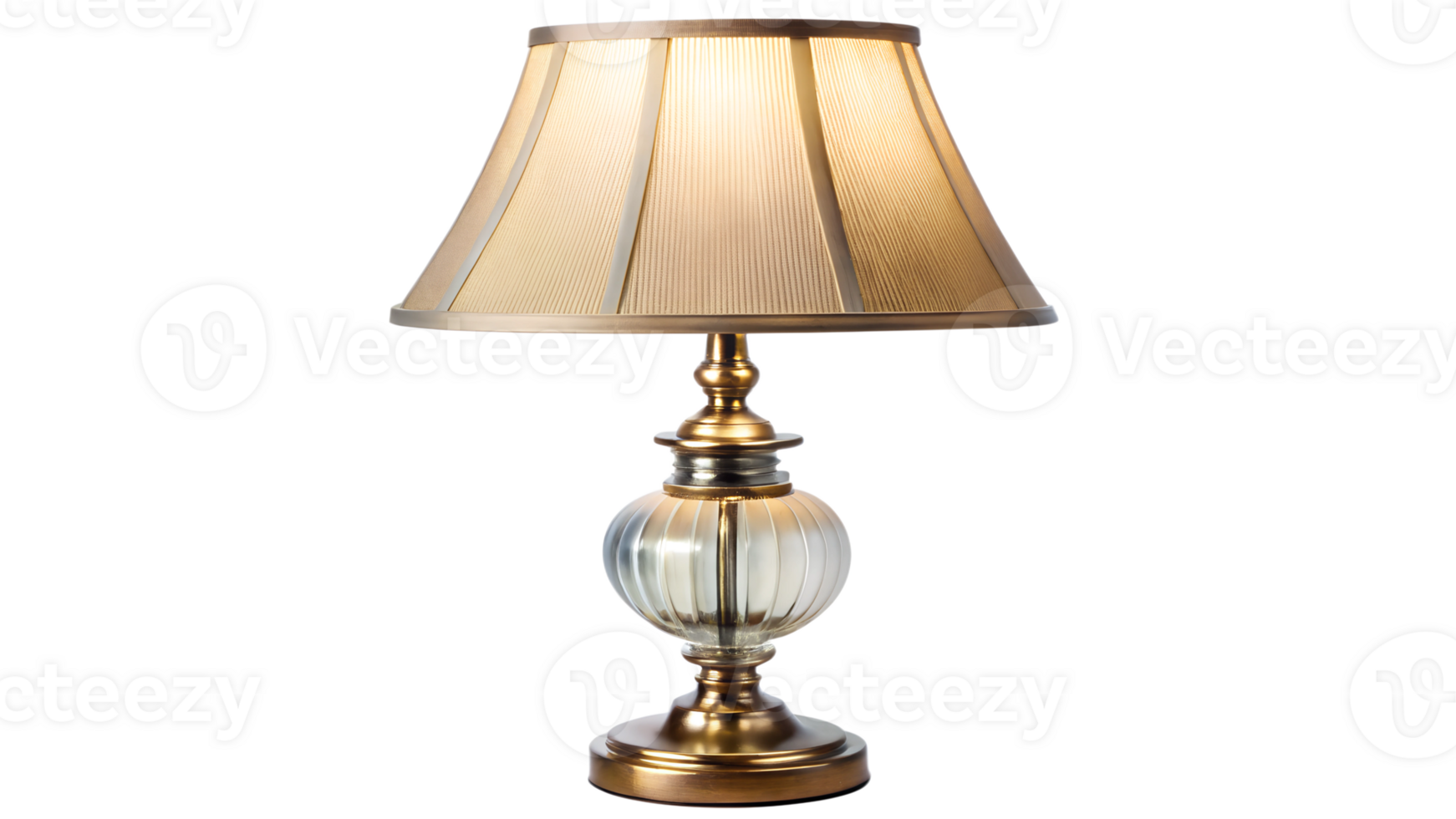 Elegant vintage lamp with a decorative shade for cozy interiors, cut out transparent png