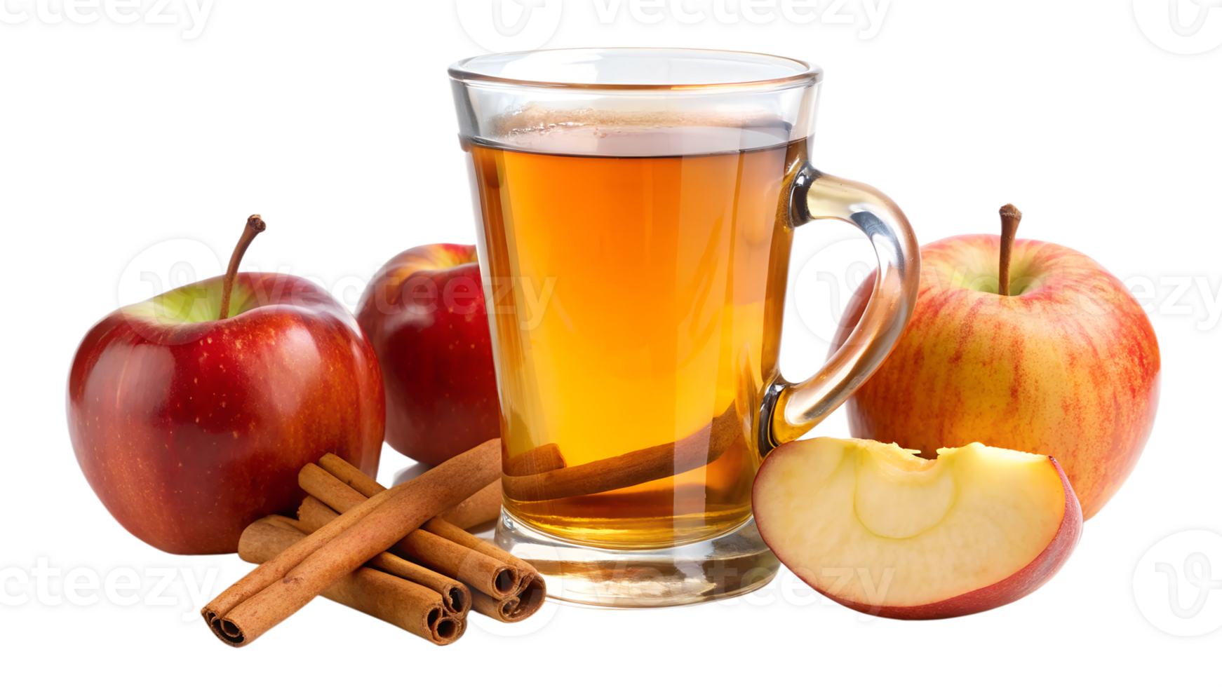 Cinnamon apple cider with fresh apples transparent png