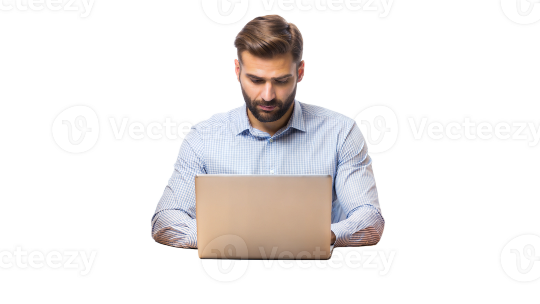 Man working on laptop at home during daytime transparent png