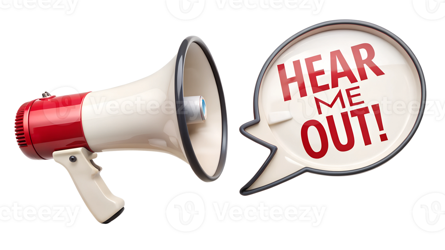 A loudspeaker with a speech bubble Hear me out transparent png