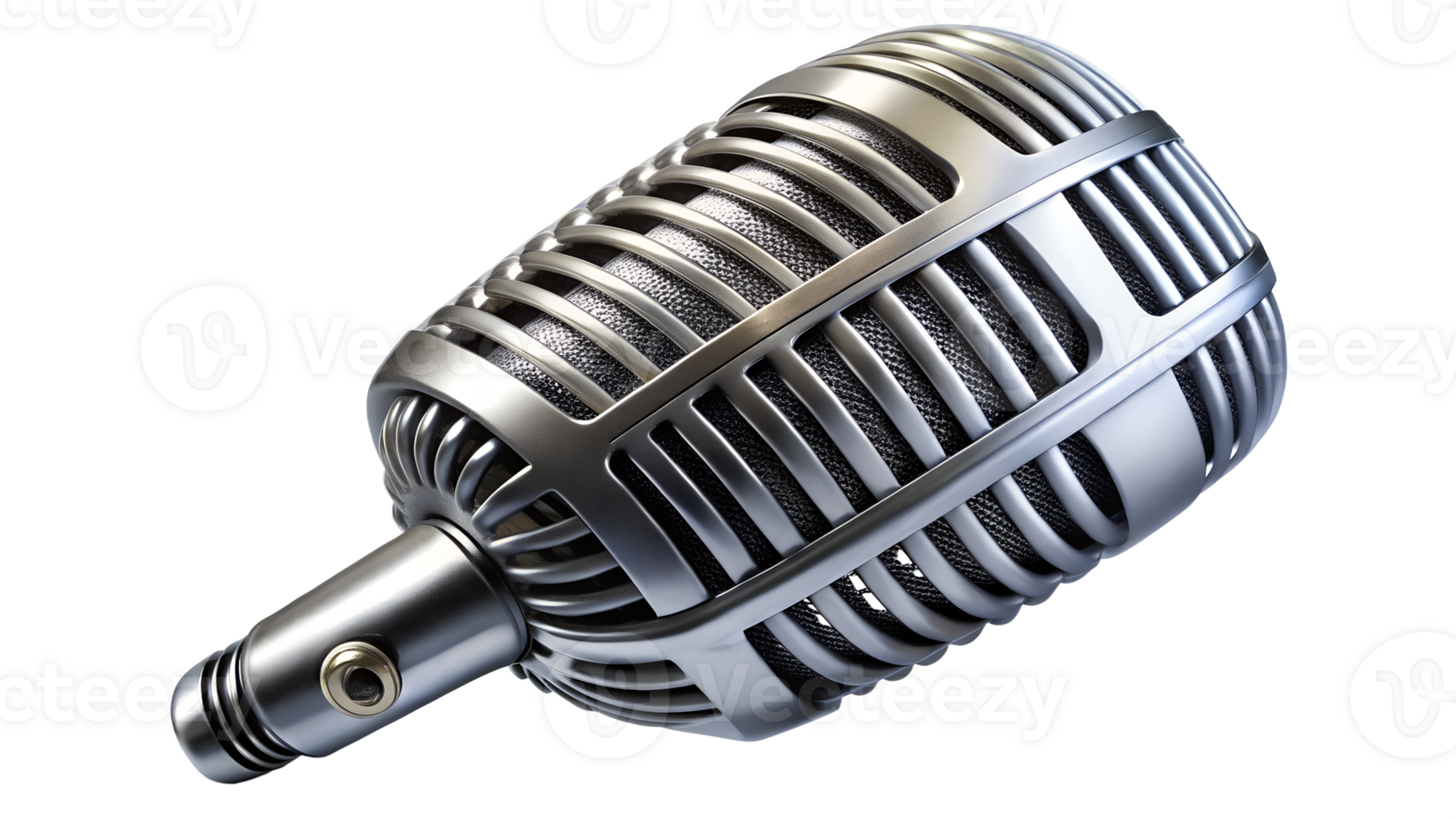 Vintage style microphone on a white background transparent png
