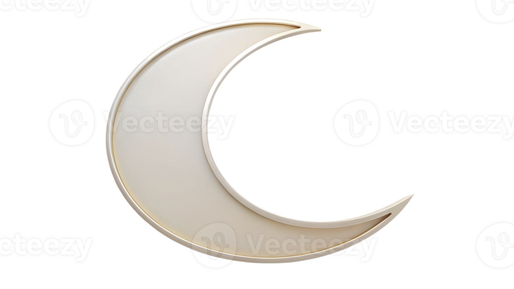 Elegant crescent moon with soft glow transparent png