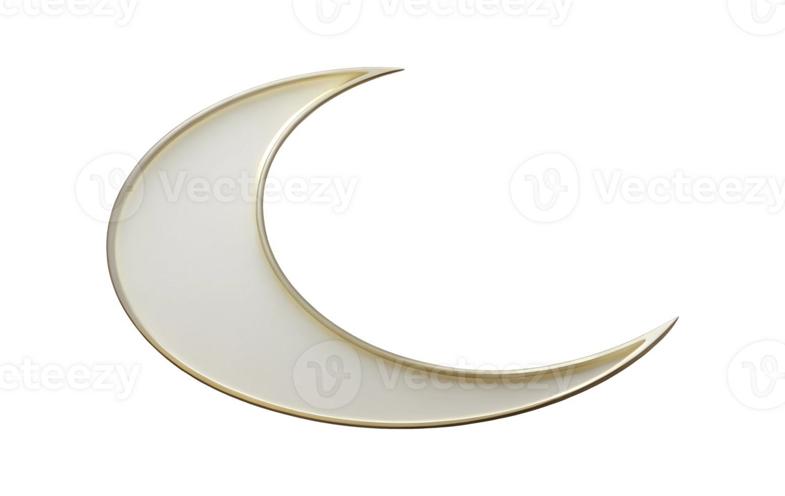 Elegant crescent moon decor on a white surface transparent png