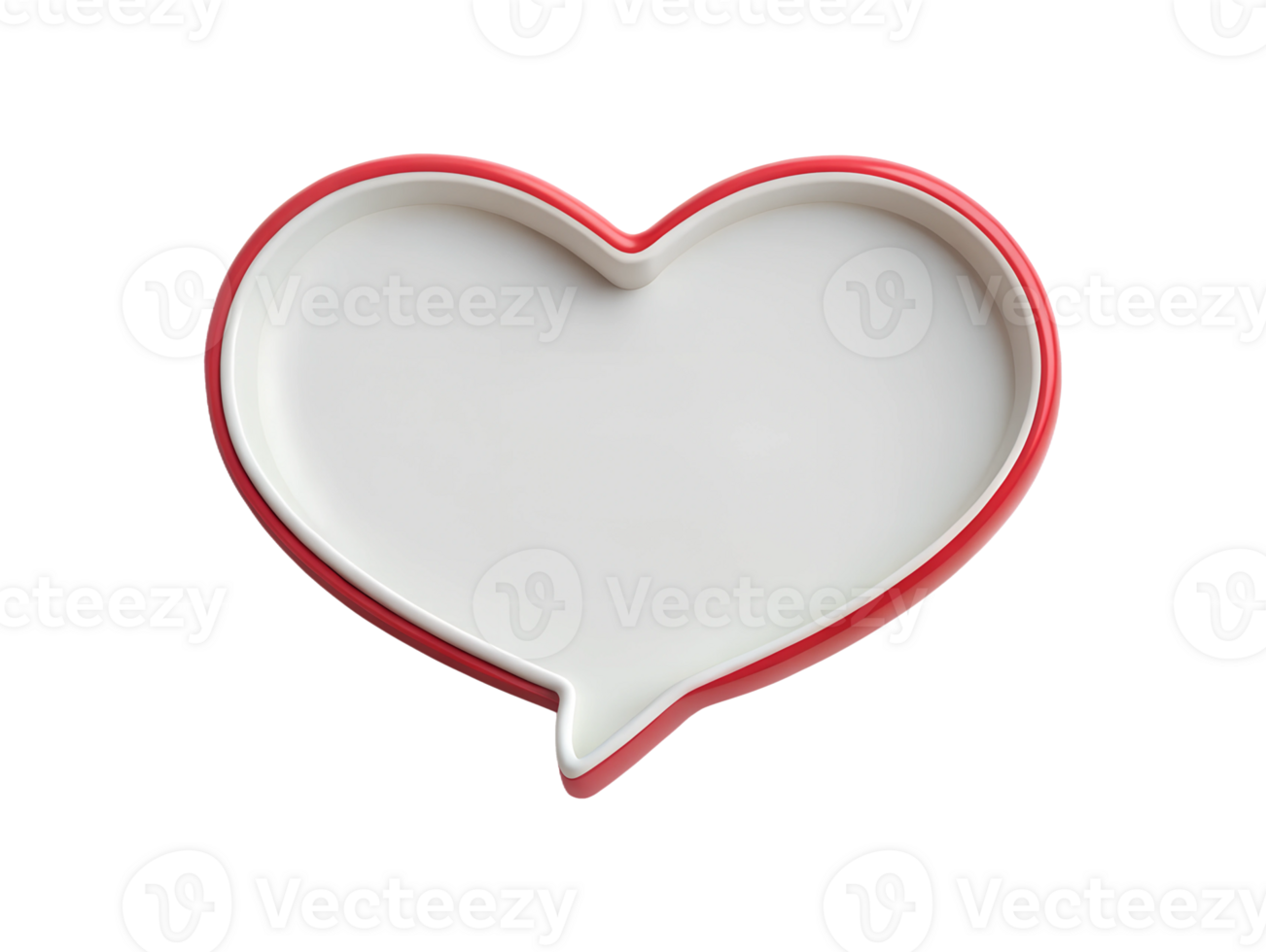 Heart-shaped dish with a speech bubble design transparent png