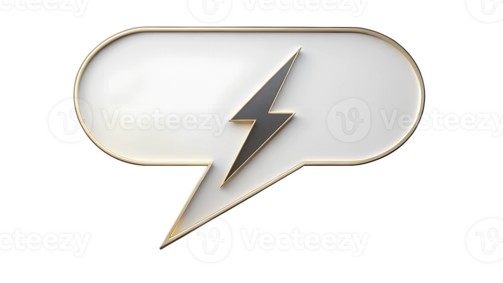 Lightning bolt in chat bubble design transparent png