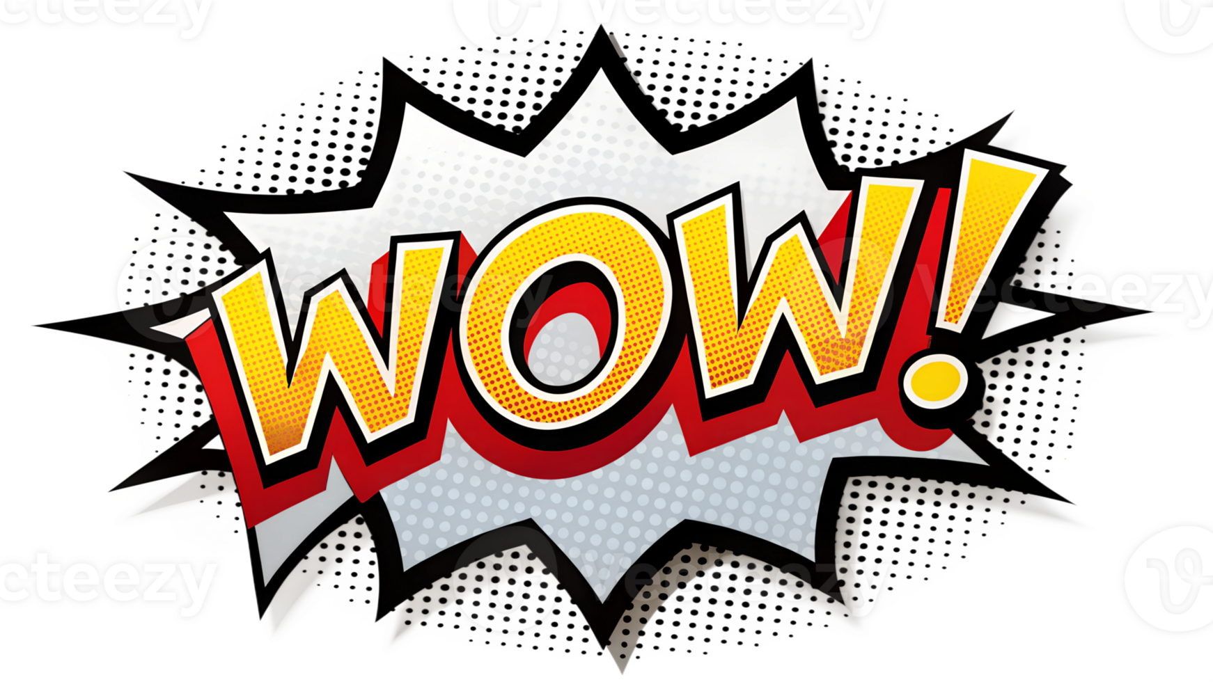 Comic-style speech bubble featuring the word wow transparent png
