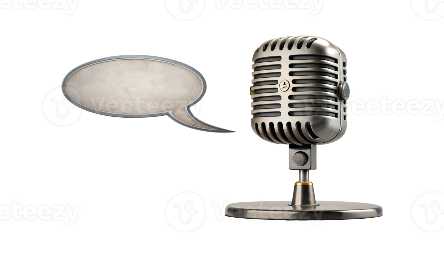 Classic microphone ready for recording speech transparent png