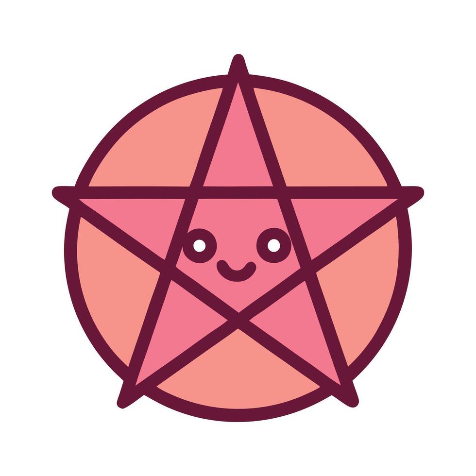 Pentagram illustration in cartoon, clipart, and line art styles for digital download. vector