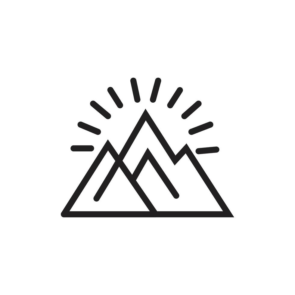 mountain logo with sun vector