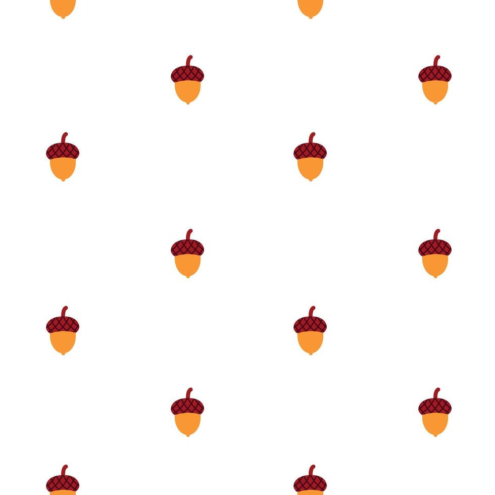 Pattern with acorns on a white background vector