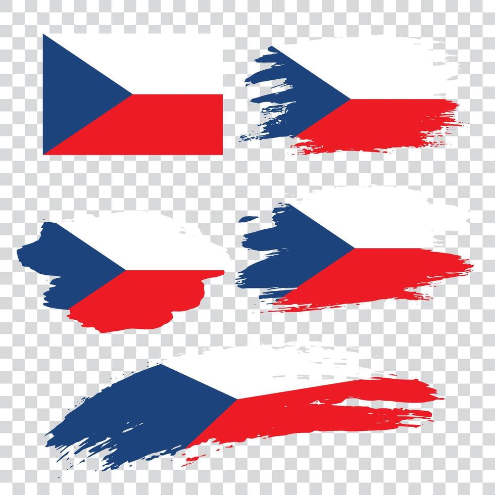 A set of flags of the Czech Republic vector