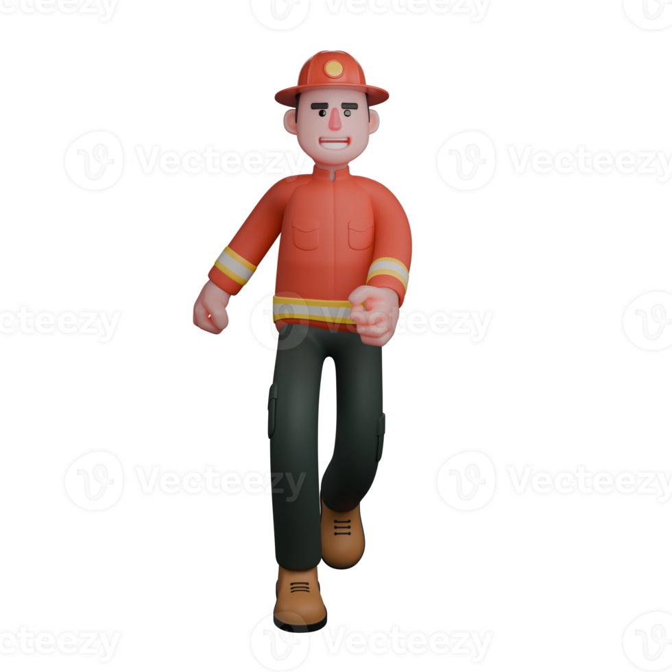 Male Firefighter. A firefighter walks with confidence. Professional png