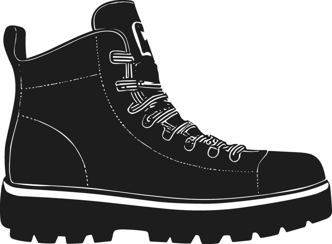 Vintage Hiking Boot Silhouette vector