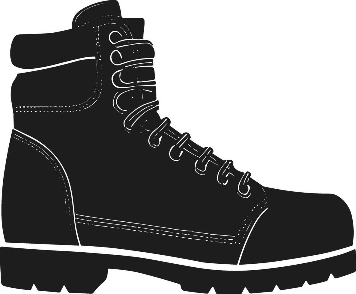 Detailed Hiking Boot Silhouette vector