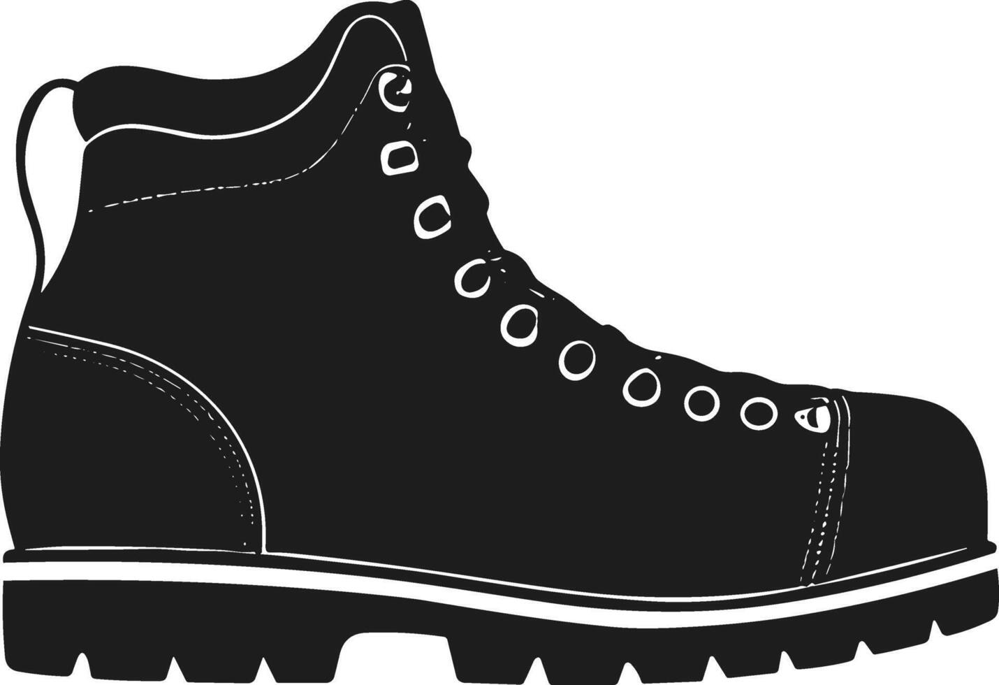Hiking Boot Silhouette for Outdoor Design vector