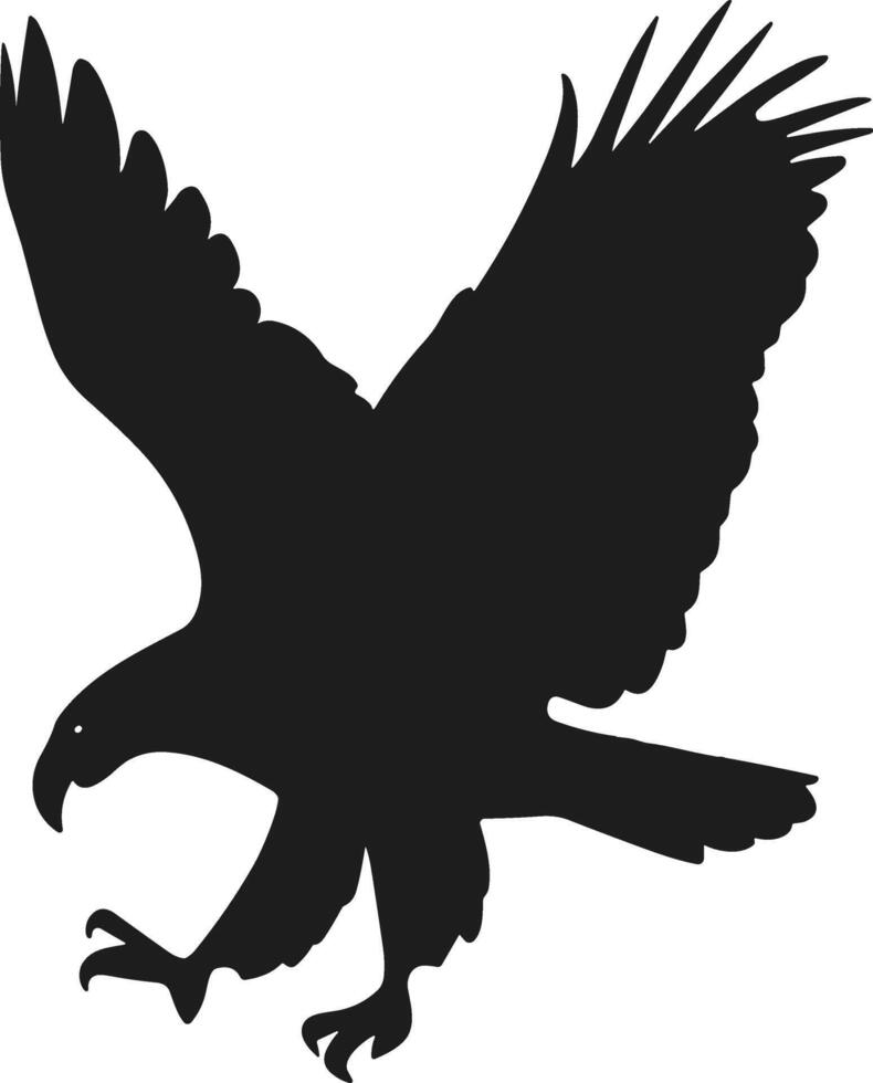 Eagle Silhouette with Open Wings vector