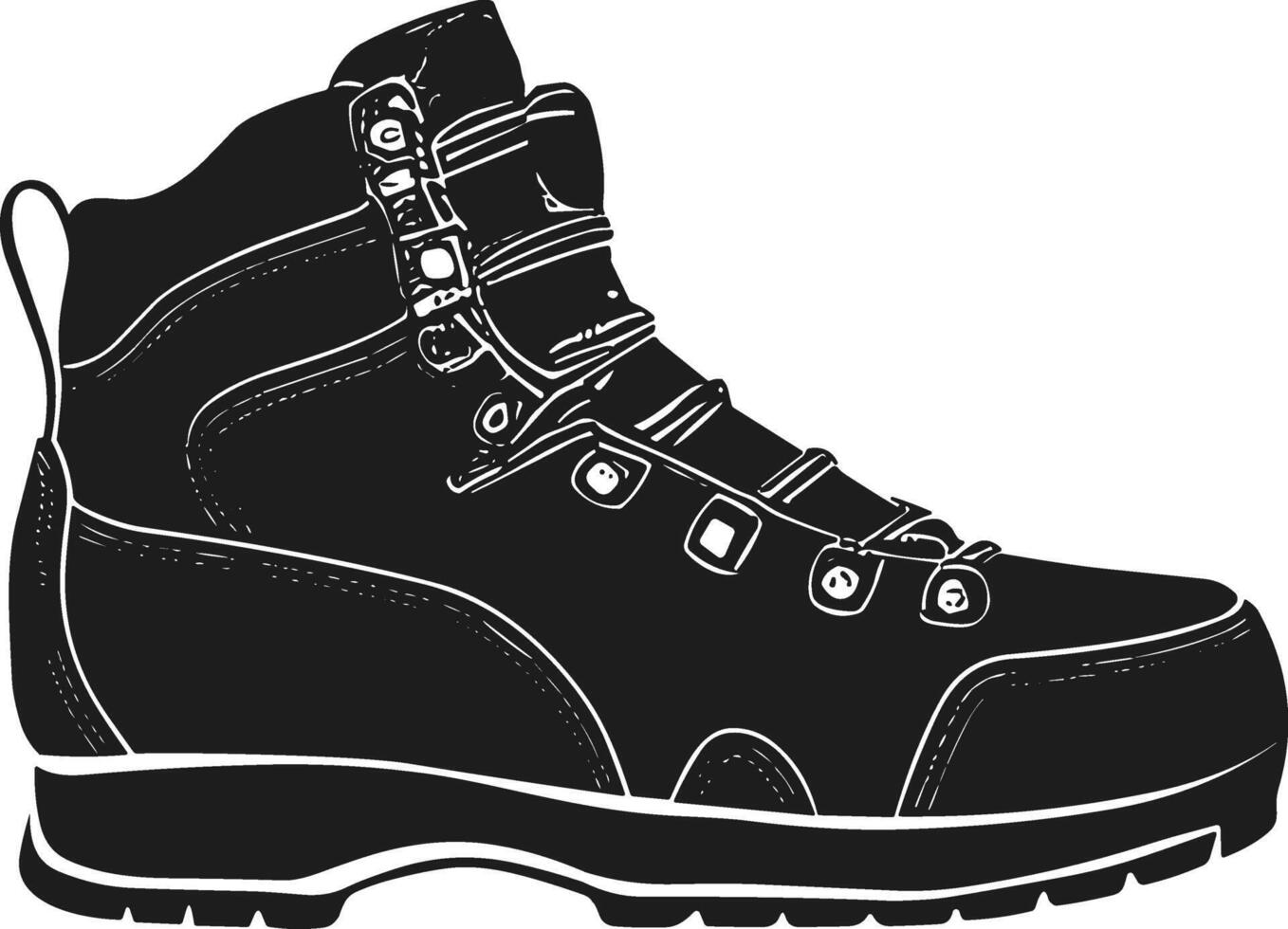 Minimalist Hiking Boot Silhouette vector