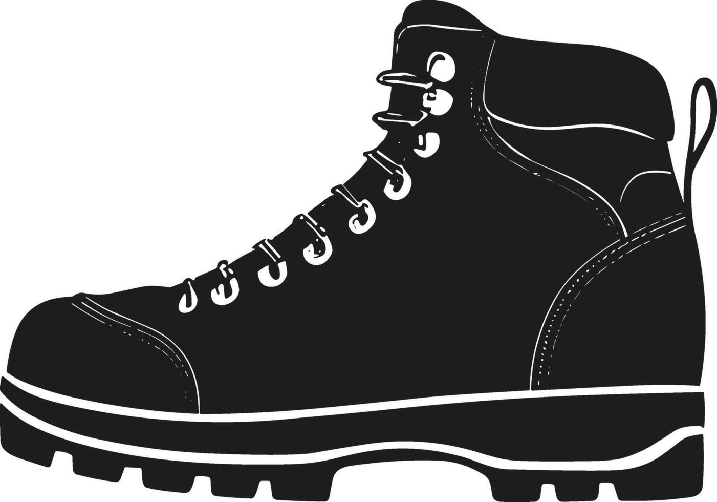 Hiking Boot Silhouette for t-shirt Design vector