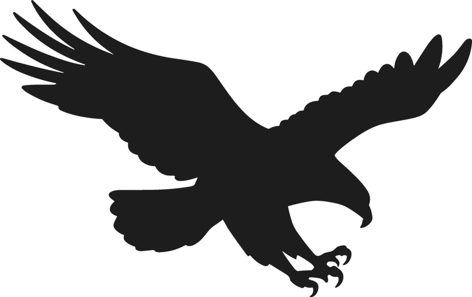 Eagle Silhouette with Spread Wings vector