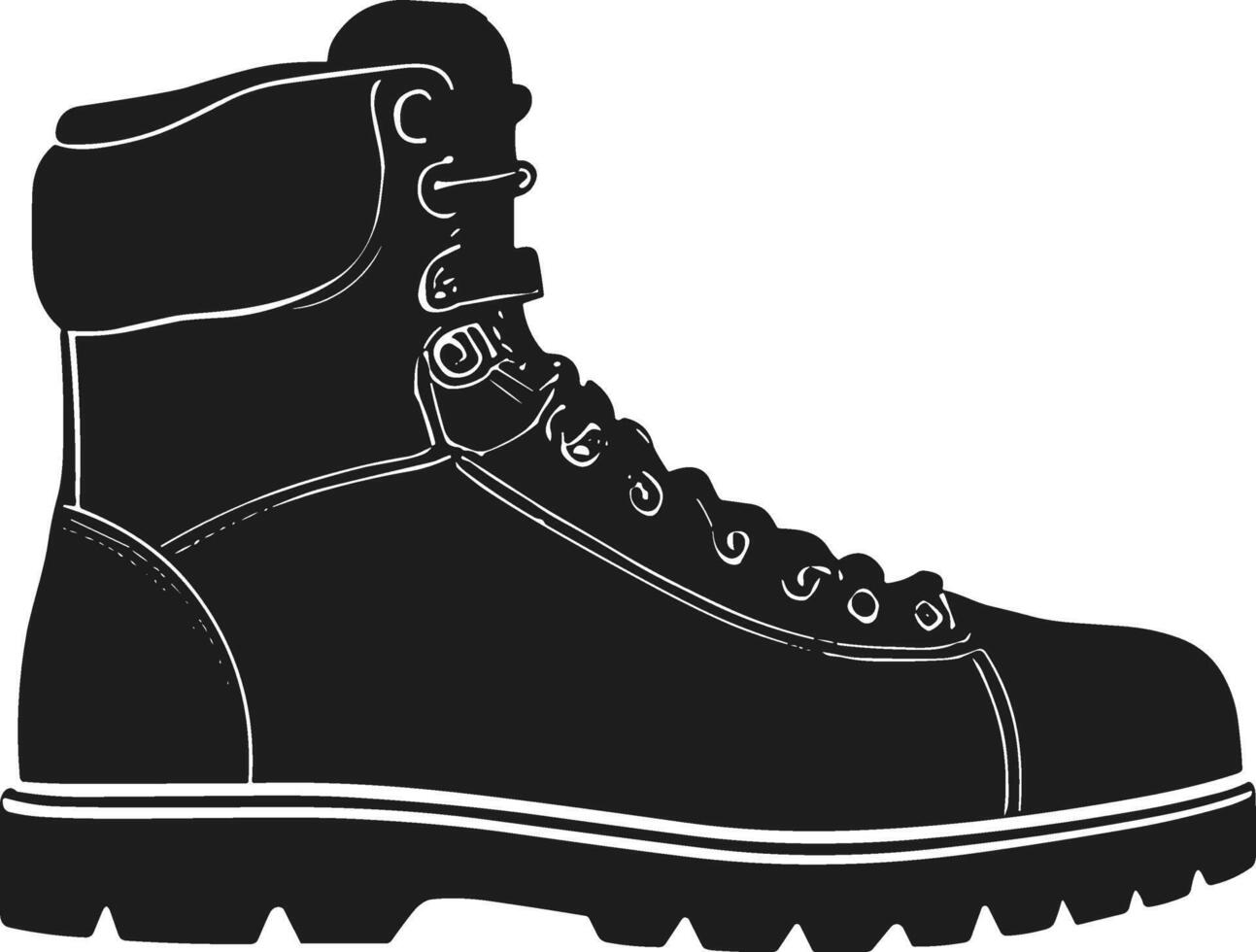 Hiking Boot Silhouette for Graphic Designers vector