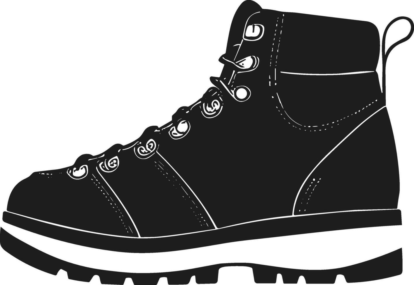 Hiking Boot Silhouette for Sports and Outdoor Design vector