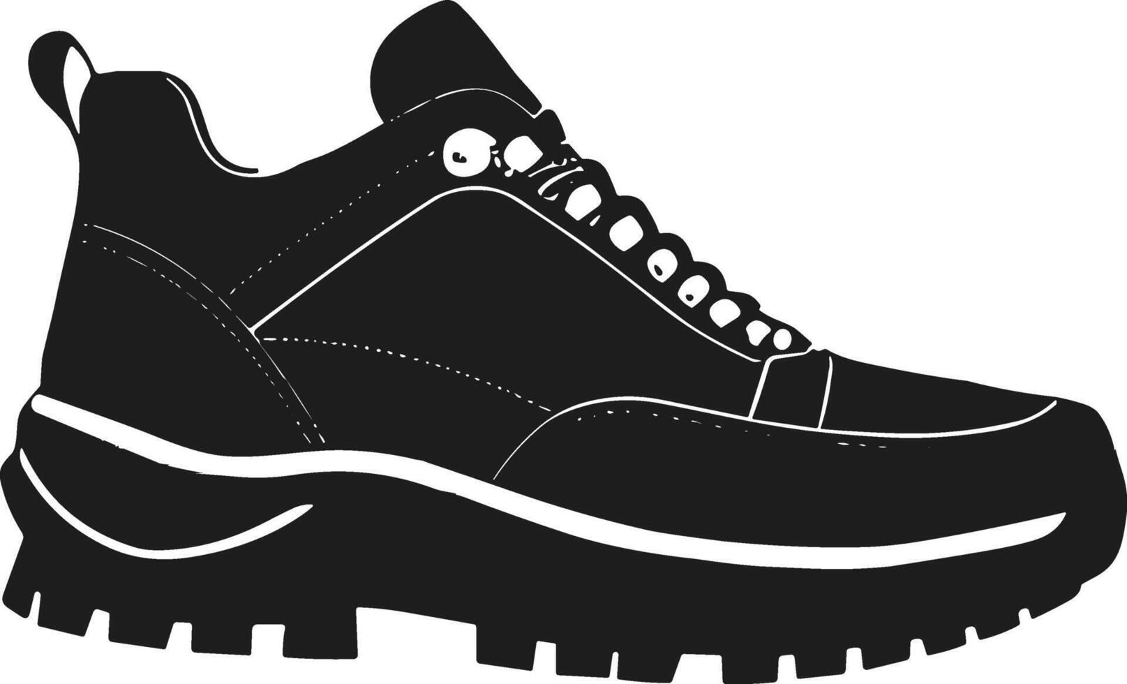 Stylized Hiking Boot Silhouette vector