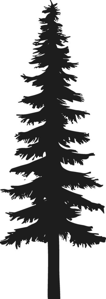 Lone Evergreen Pine Tree Silhouette vector