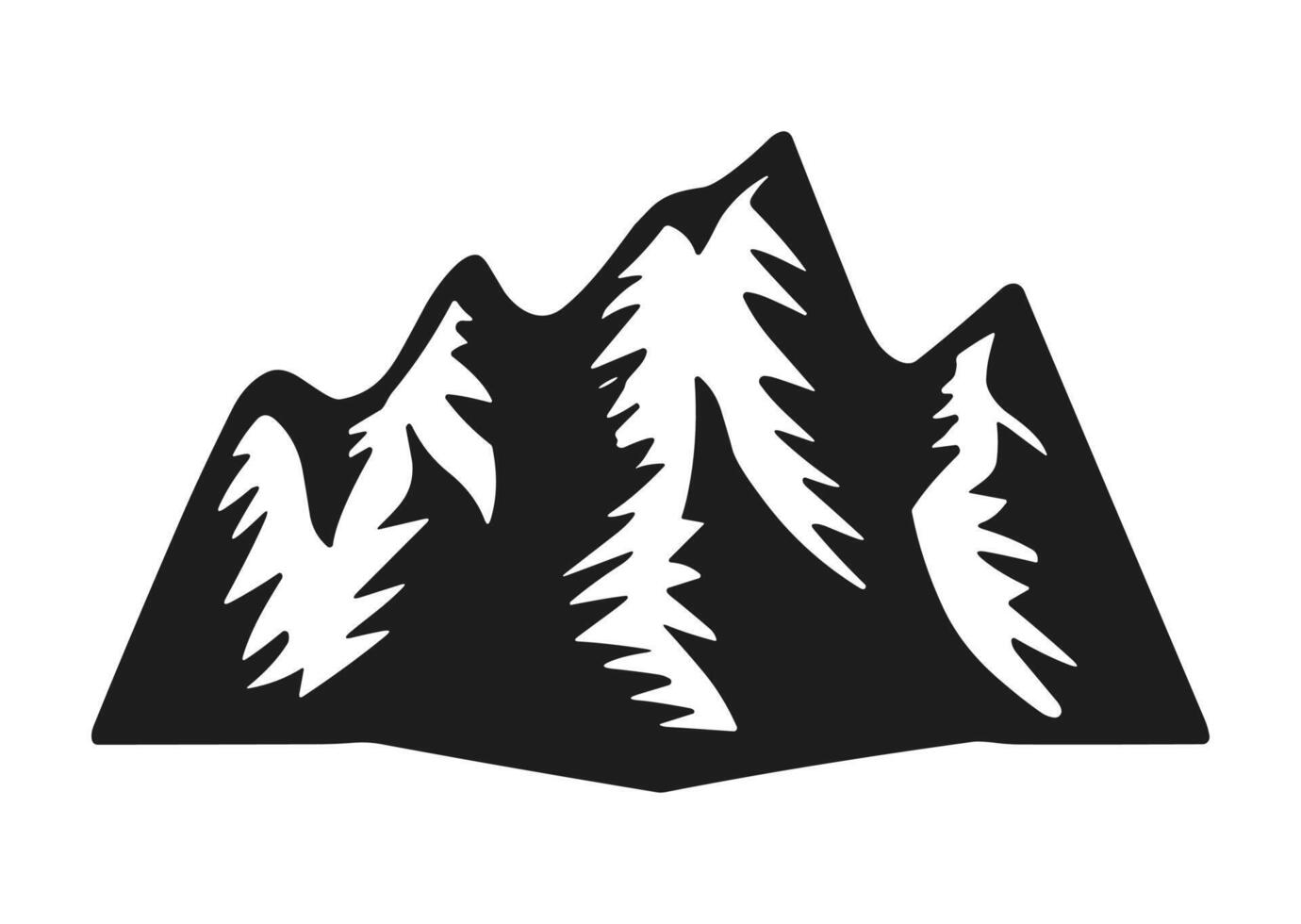 Geometric Mountain Silhouette vector