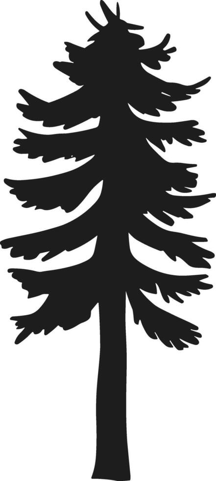 Lone Pine Tree Silhouette Art vector