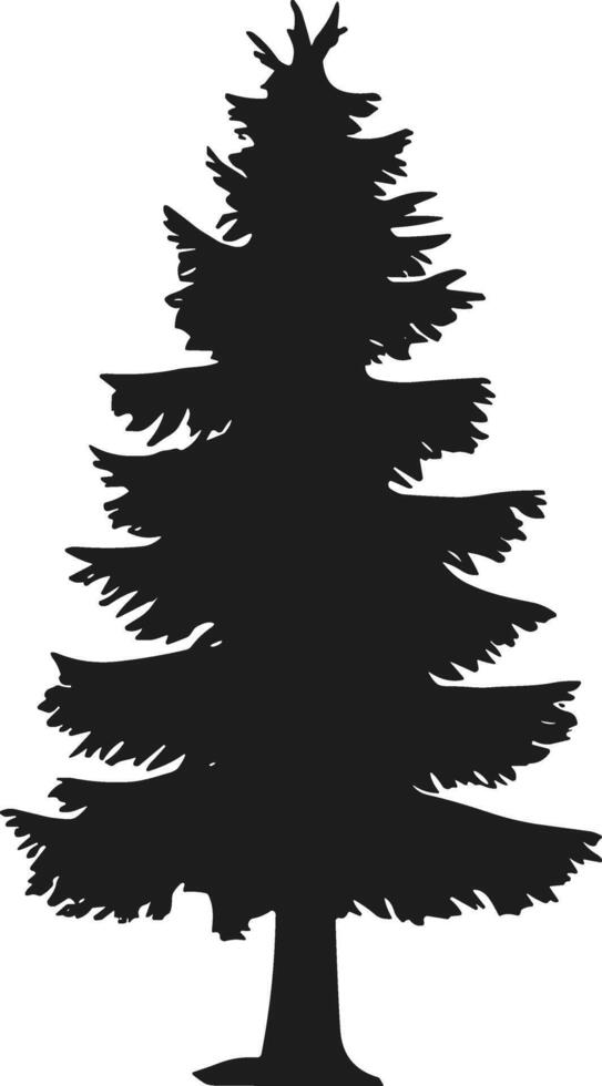 Graceful Pine Tree Silhouette vector