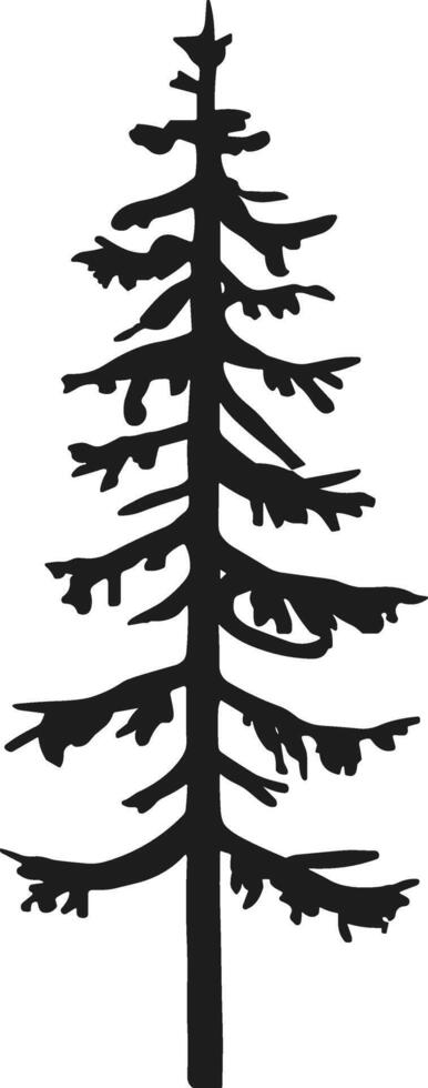 Elegant Forest Pine Tree Silhouette vector