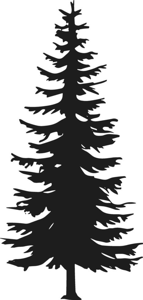 Wild Pine Tree Silhouette vector