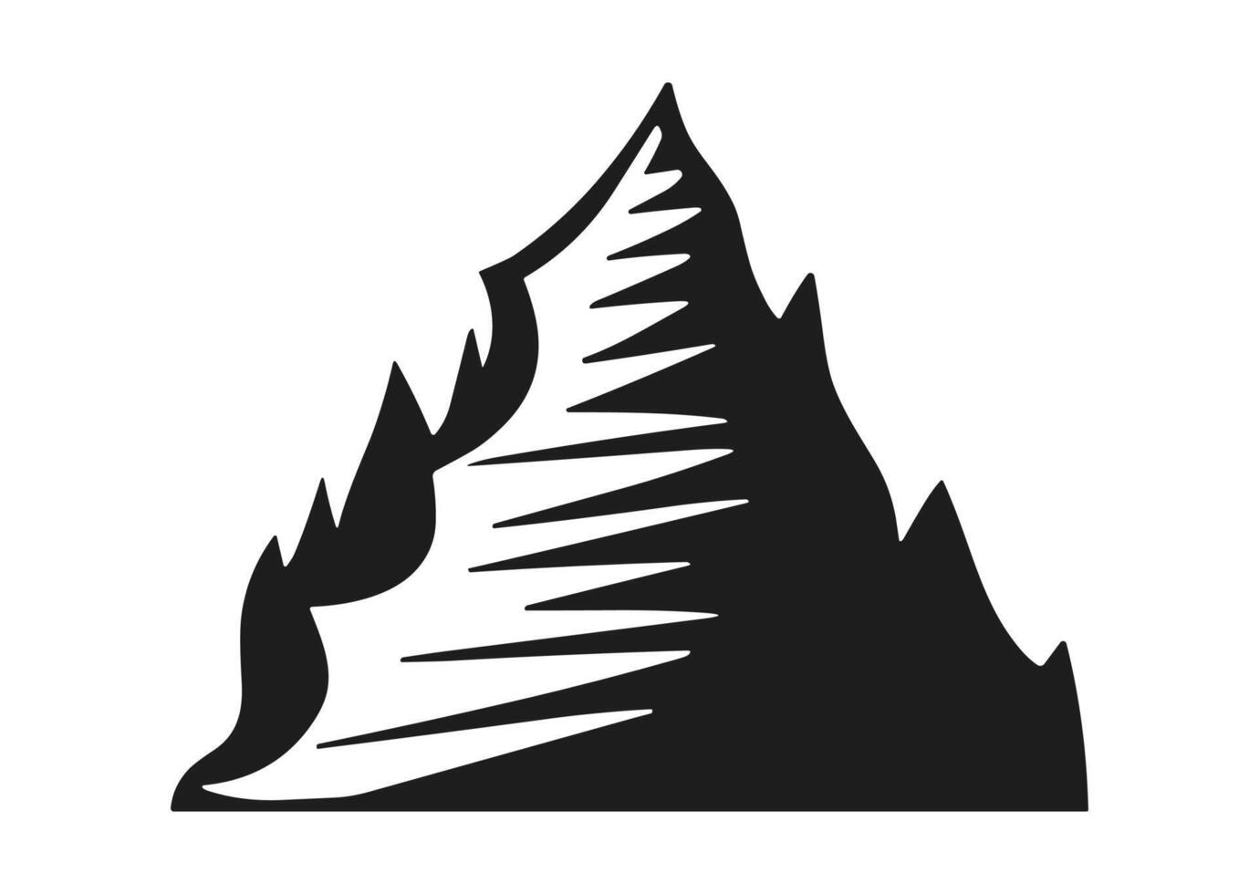 Mountain Silhouette in Black and White vector