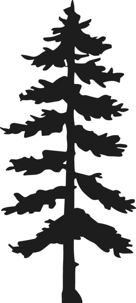 Simple Forest Pine Tree Silhouette vector