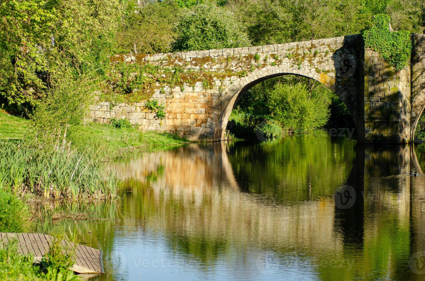old medieval bridge in the village of Allariz, province of Ourense. Galicia. Spain photo