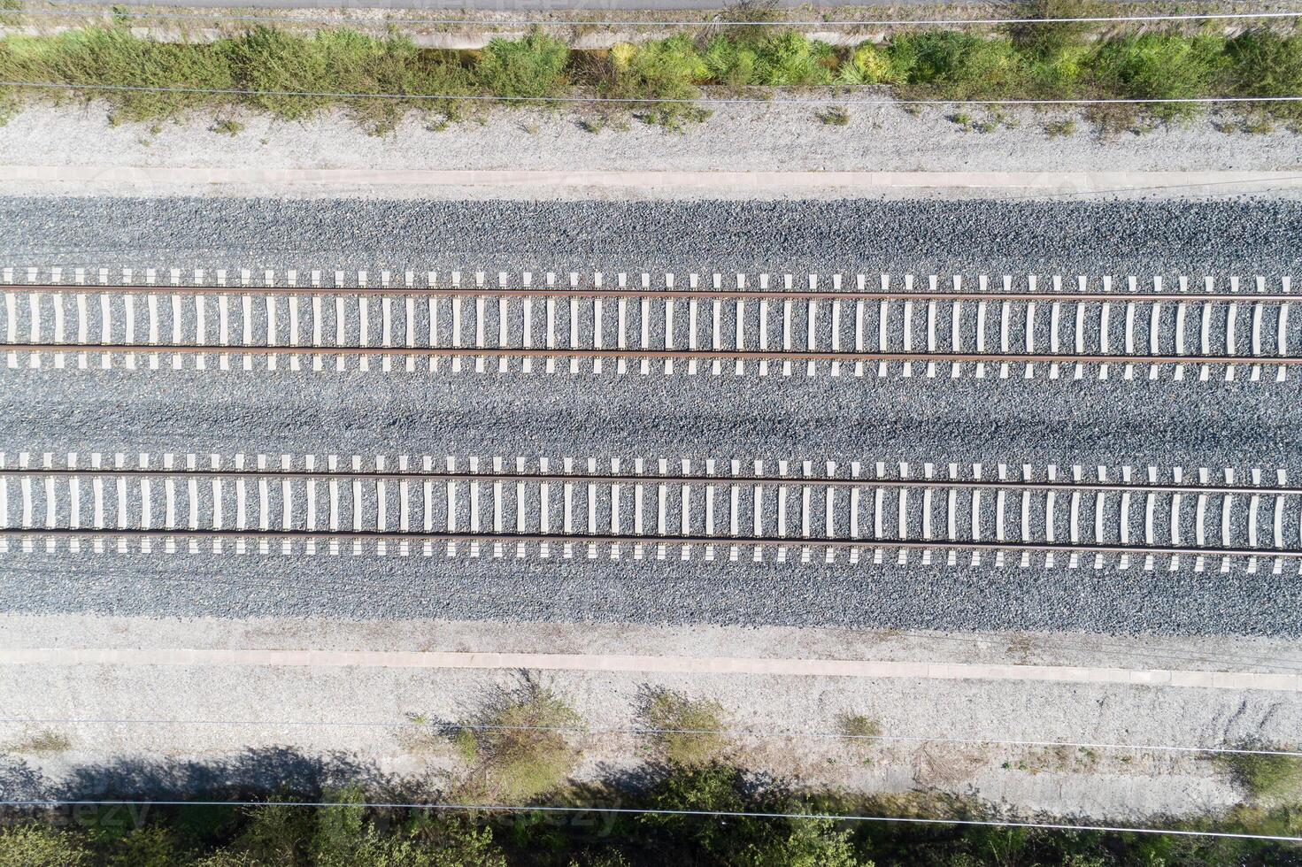 drone aerial top view of a high speed railway viaduct. Galicia, Spain. photo