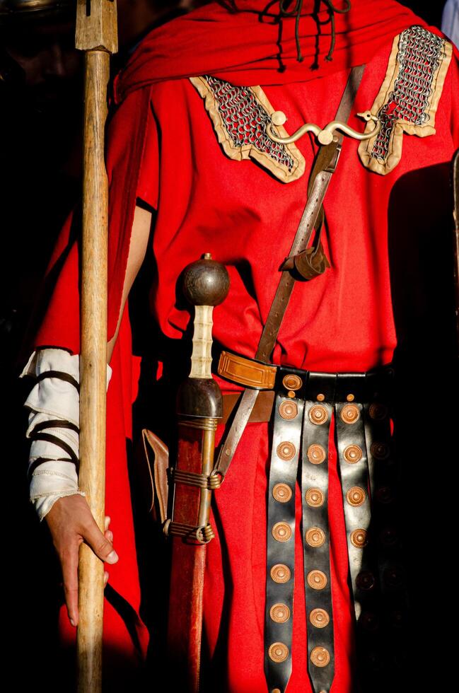 Roman legionary at a historical reenactment event. Festa dos Povos. Chaves, north of Portugal photo