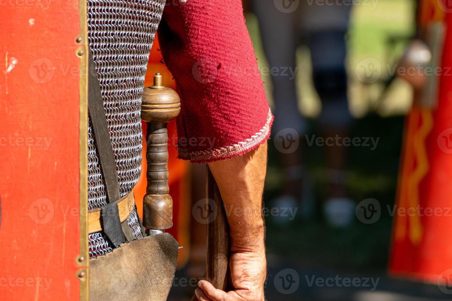 detail of the Gladius sword of a Roman legionary in a historical recreation festival in Portugal, Festa dos Povos in the city of Chaves. photo