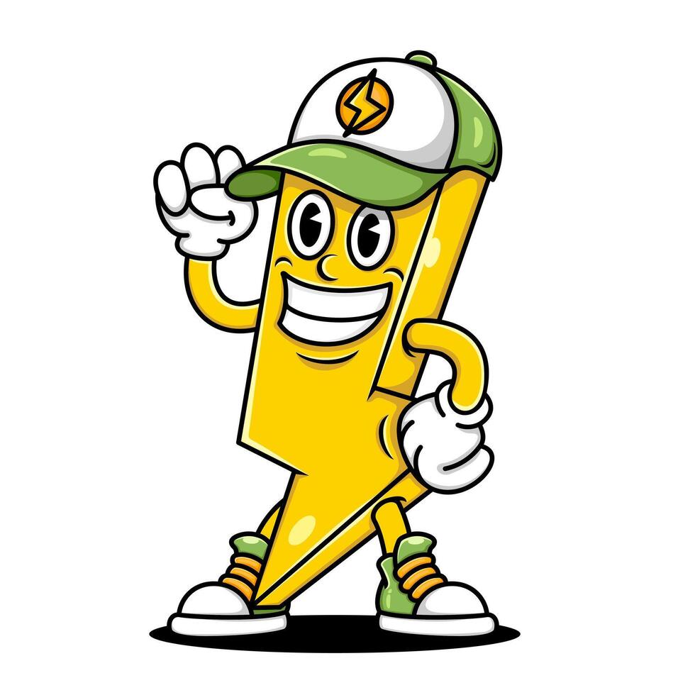 an enthusiastic lightning mascot, suitable for electrical and electrical service businesses. vector