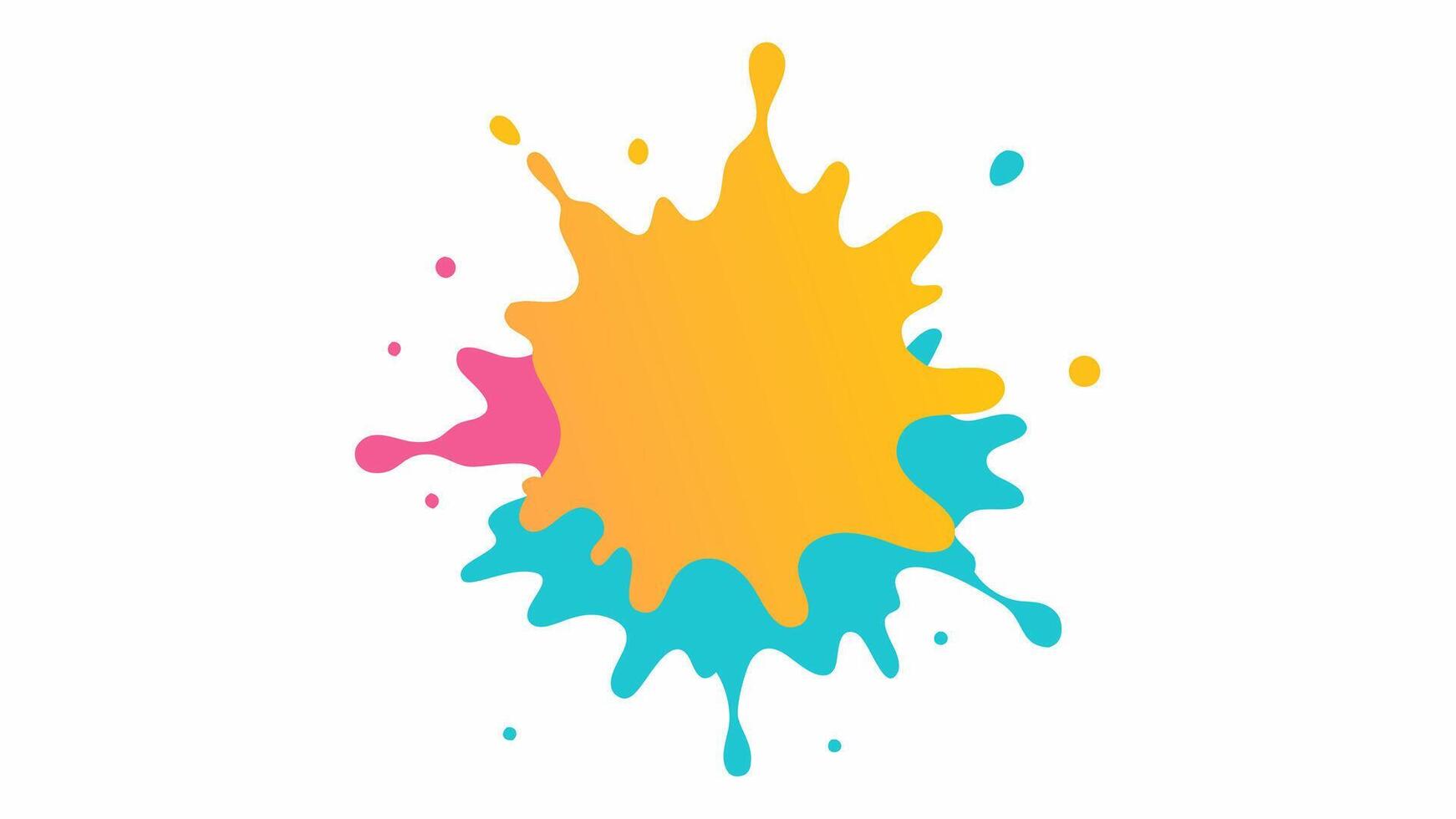 Pink Yellow Blue Watercolor splash on white background vector