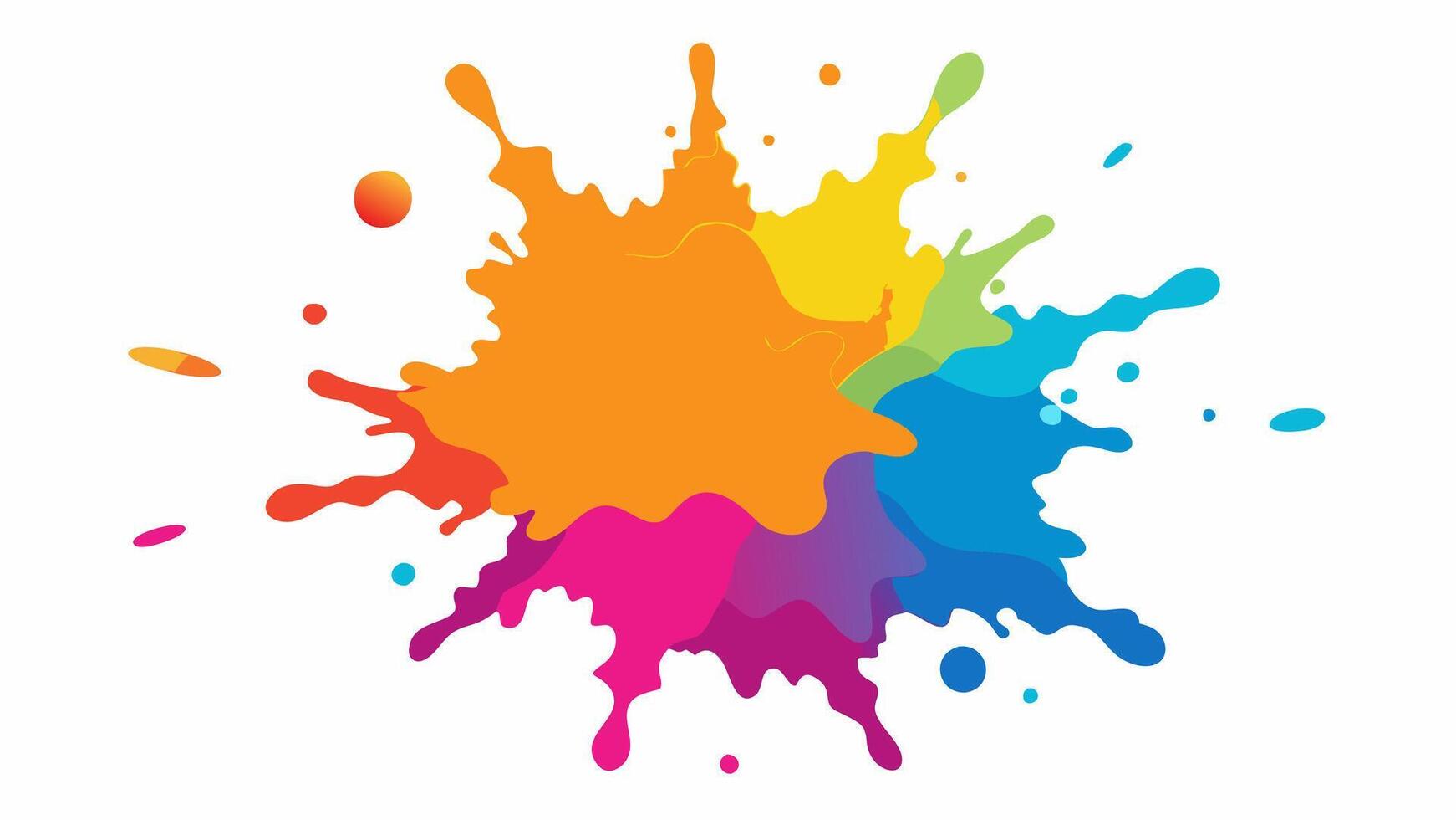Multicolor Watercolor splash on white background vector