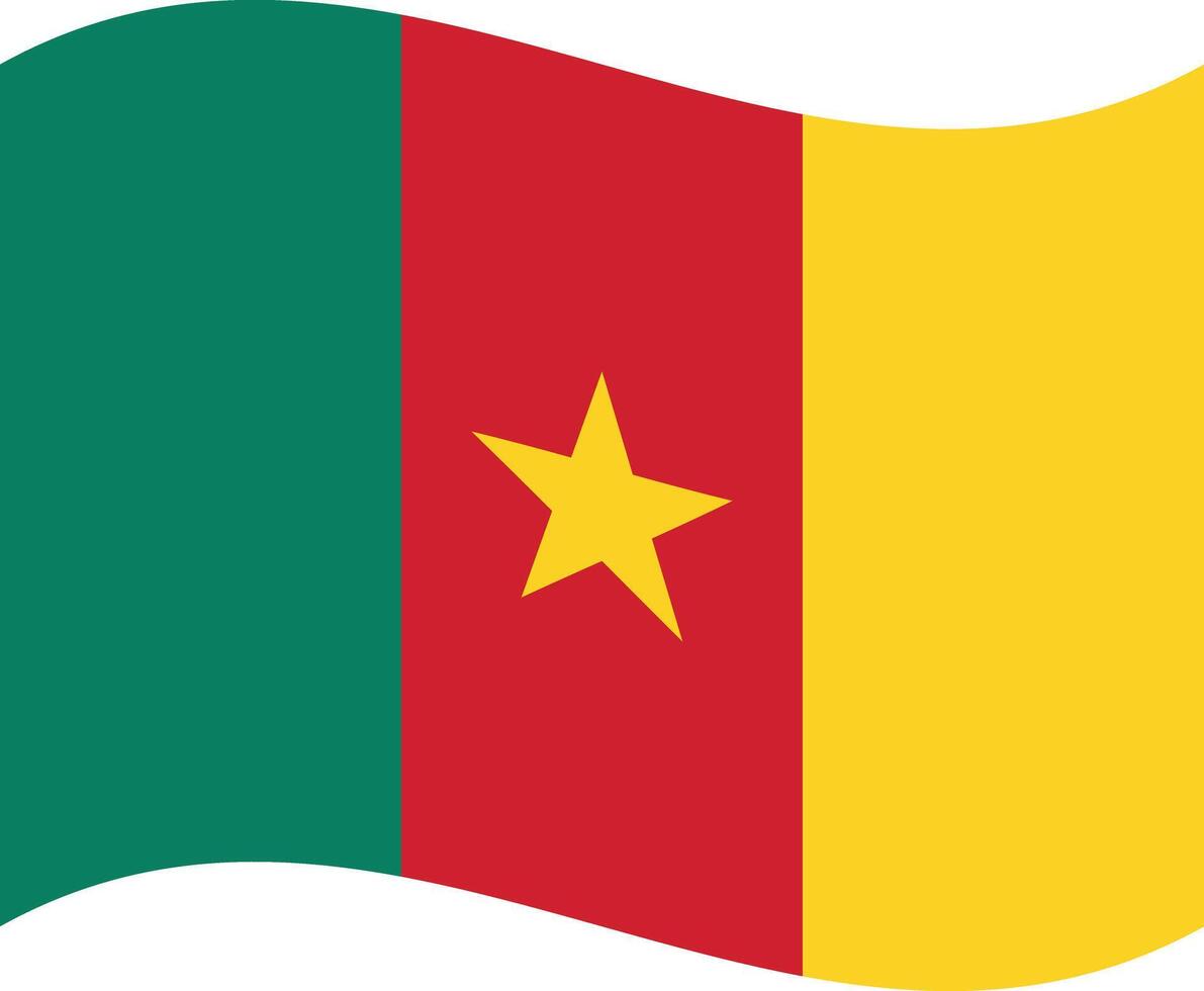 Wavy Cameroon flag isolated on white background . Cameroon flag fluttering . illustration vector