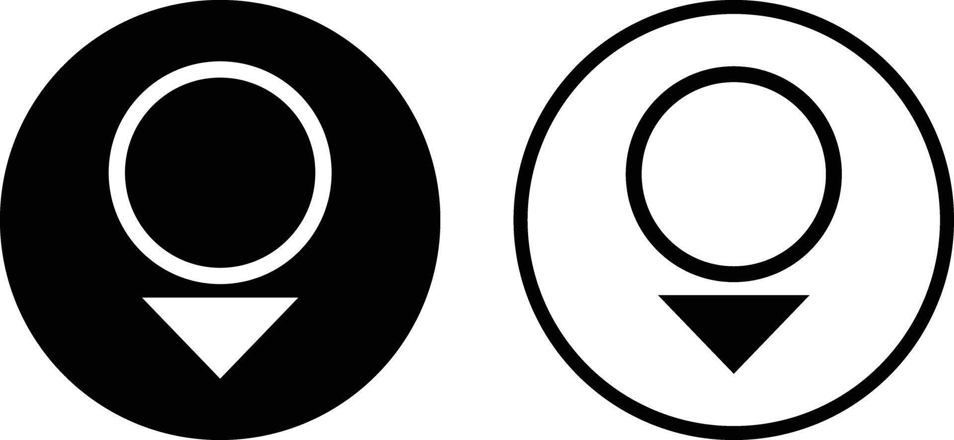 Placeholder map pointer icon set in two styles . Location pin icon vector