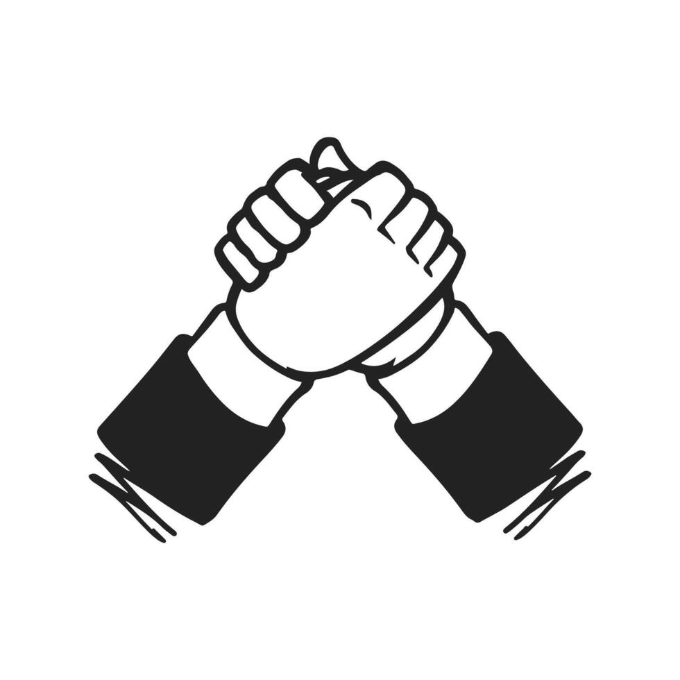 Handshake Agreement Illustration. illustration of two hands symbolizing partnership, trust, and mutual respect. vector