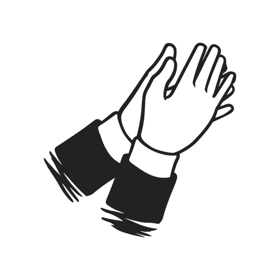 Clapping Hands Illustration. hand drawing conveying appreciation, support, or celebration. Applause concept design. vector