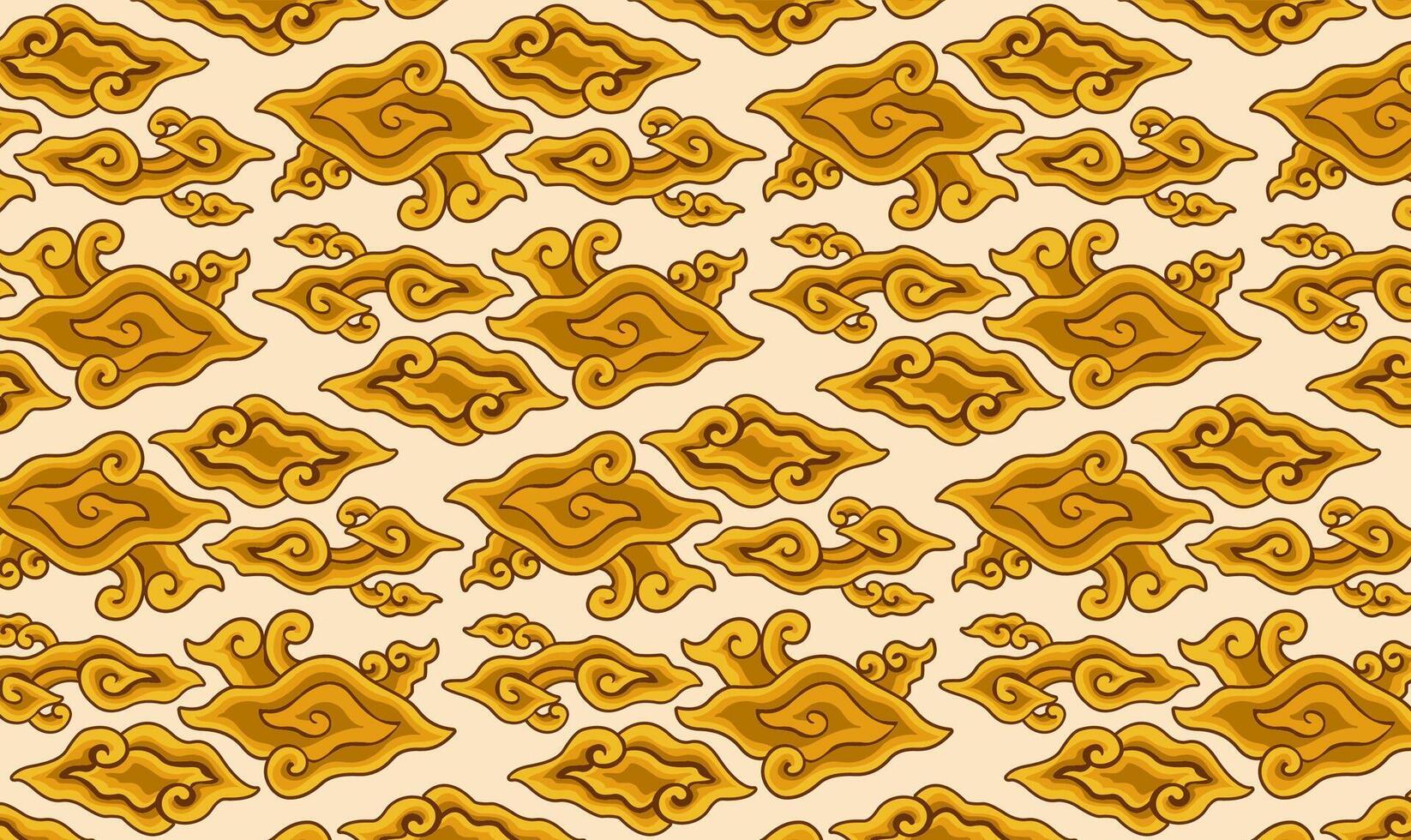 Batik Motif Mega Mendung Gold Ornament vector